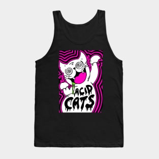 Acid cats - Catsondrugs.com - Techno, rave, edm, festival, techno, trippy, music, 90s rave, psychedelic, party, trance, rave music, rave krispies, rave flyer T-Shirt Tank Top